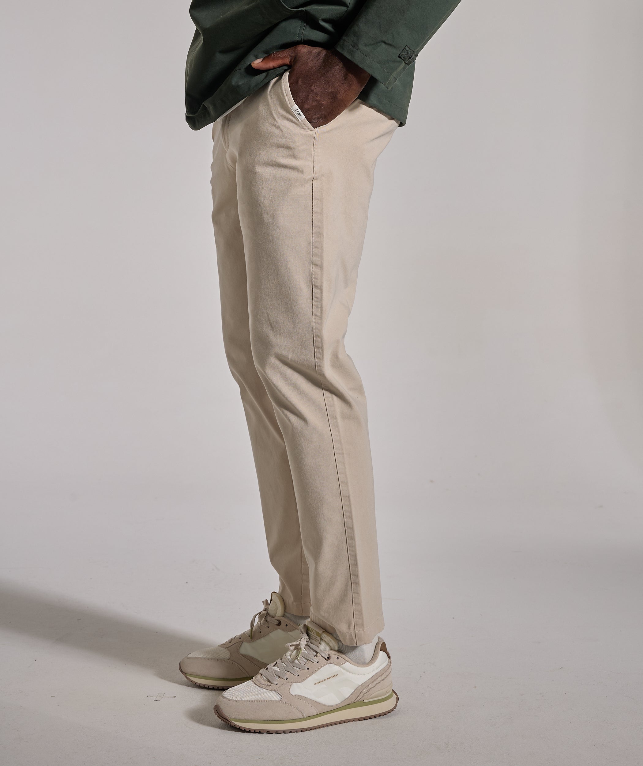 Mens Regular Fit Cotton Twill Chinos - Light Sand