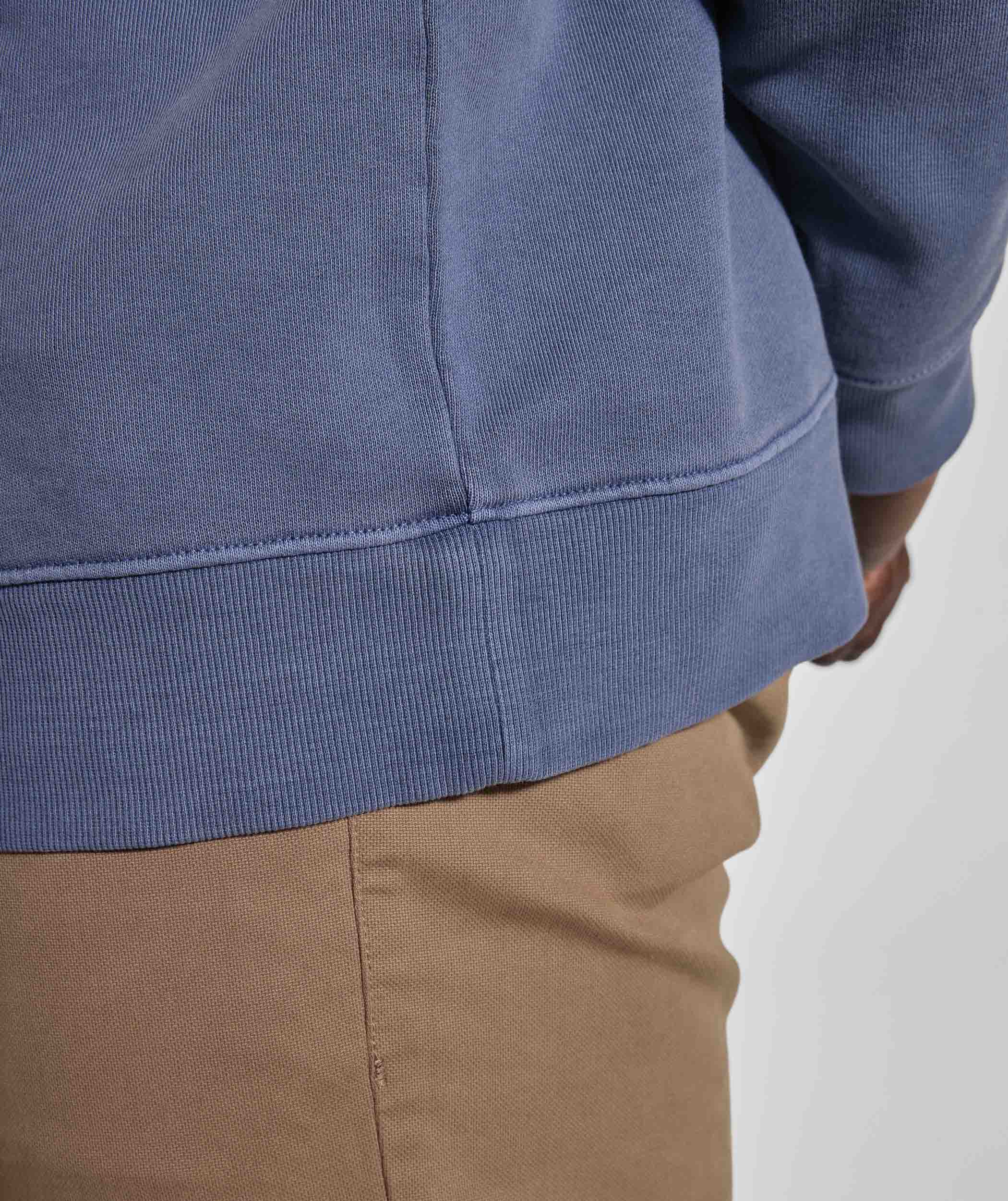 Mens Washed Crew Neck Sweater - Blue