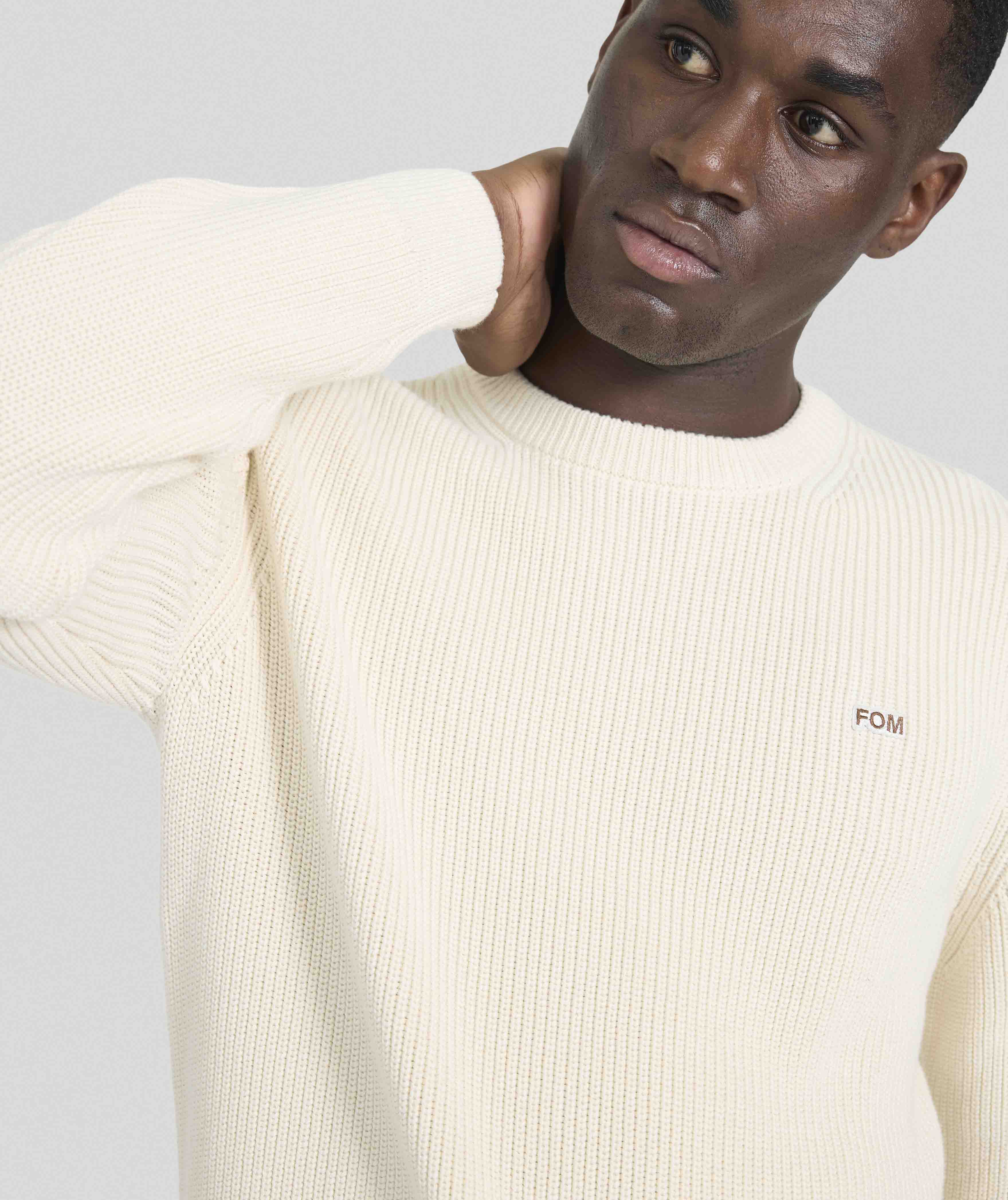 Mens Chunky Knitwear - Ivory