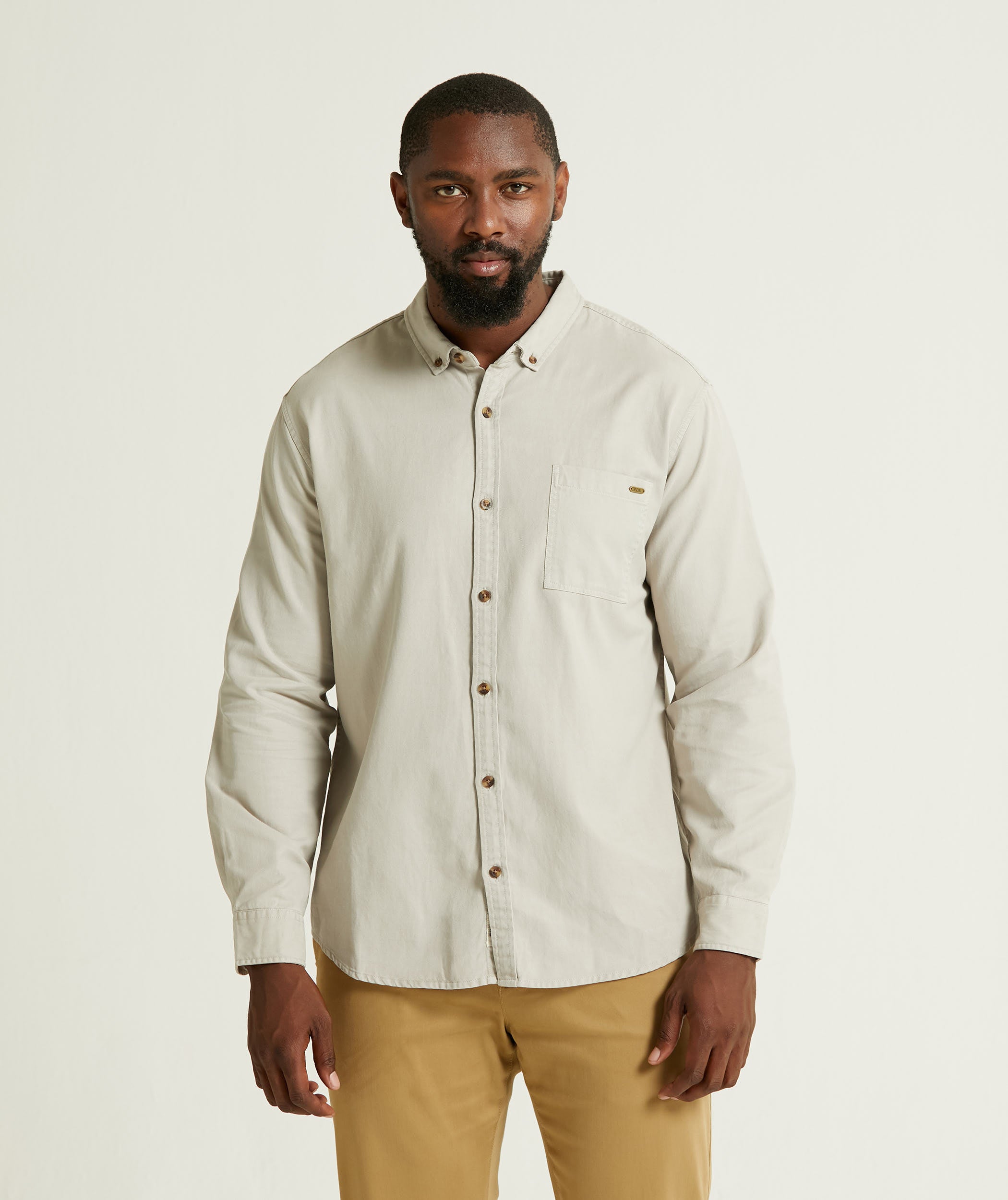 Mens Lyocell Blend Shirt - Sand