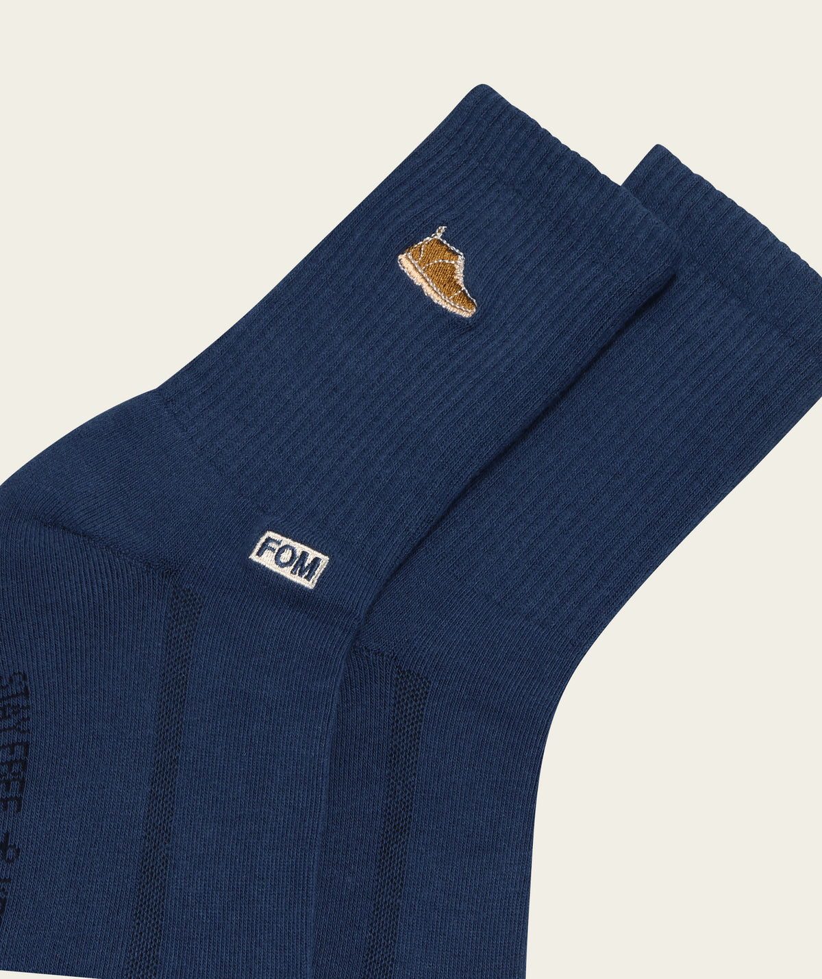 Socks Crew - Airforce Blue / Vellie Embroidery (8 - 12)