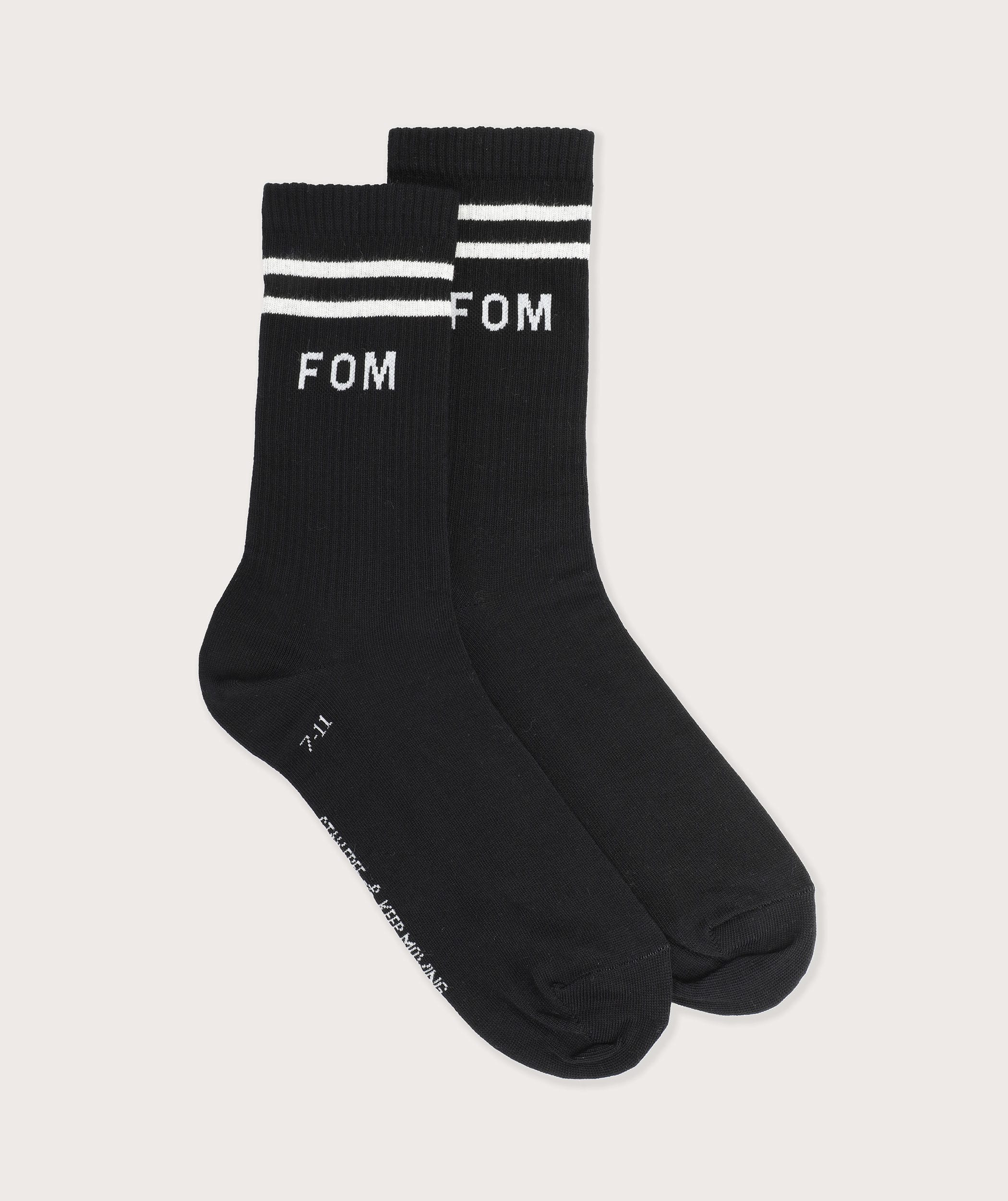Socks Crew - Black/ White Stripes (Size 8-12)