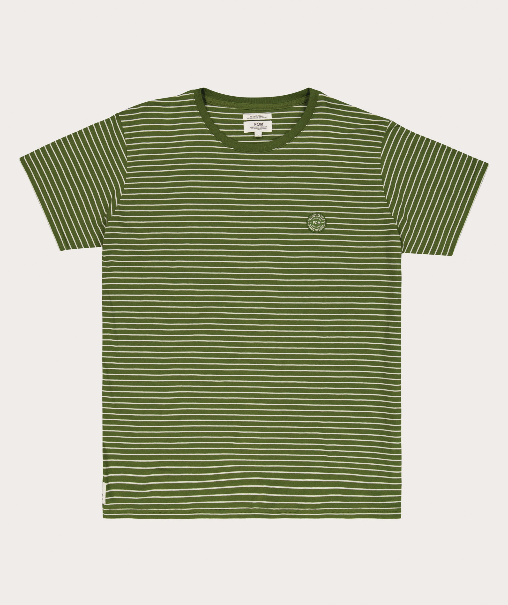 Heren standaard katoenen streep T-shirt - Treetop Stripe