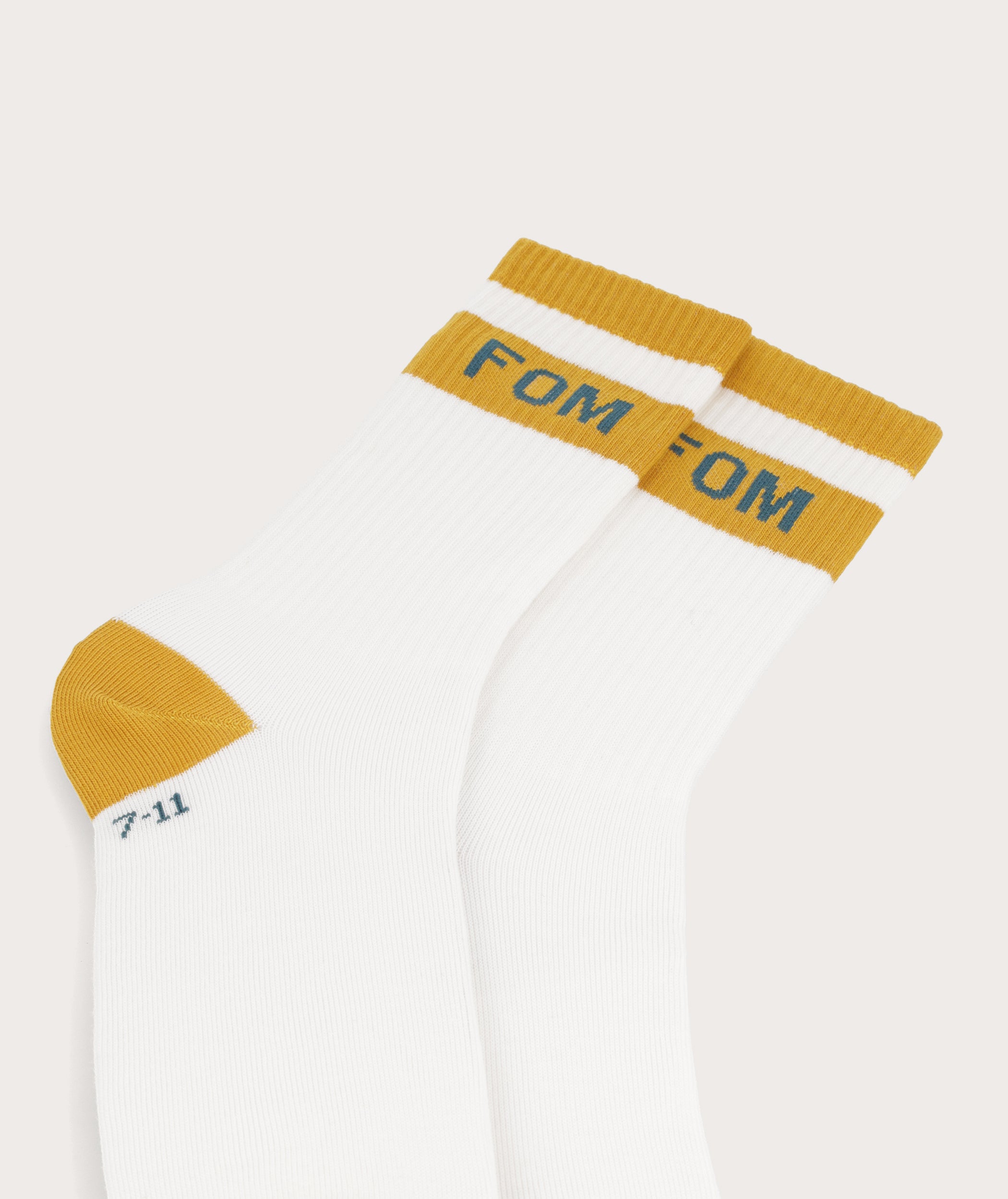 Socken FOM Crew – Creme &amp; Senf (Größe 7–11)