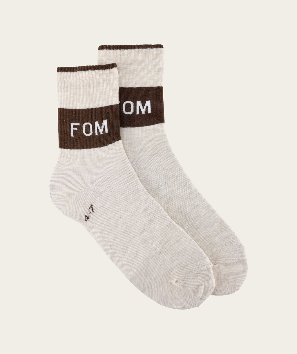 Socks FOM Crew Ecru Melange Stripe
