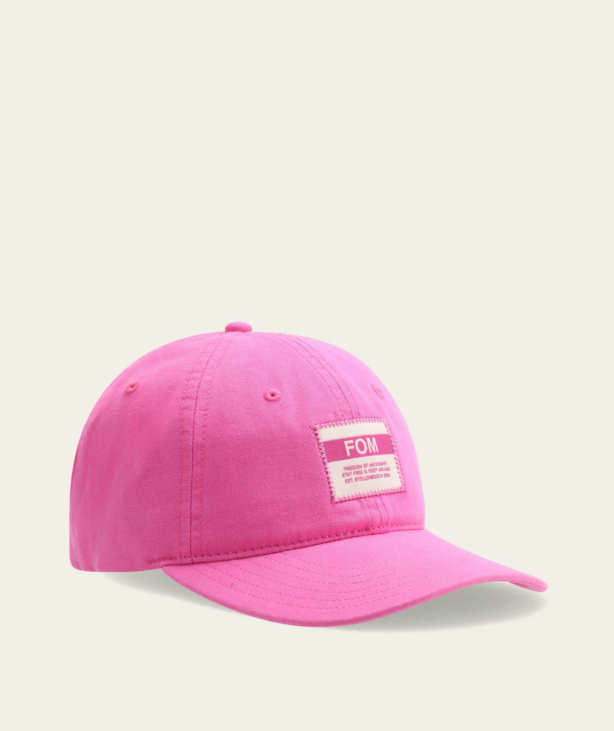 6 Panel Cotton Canvas Cap - Washed Pink