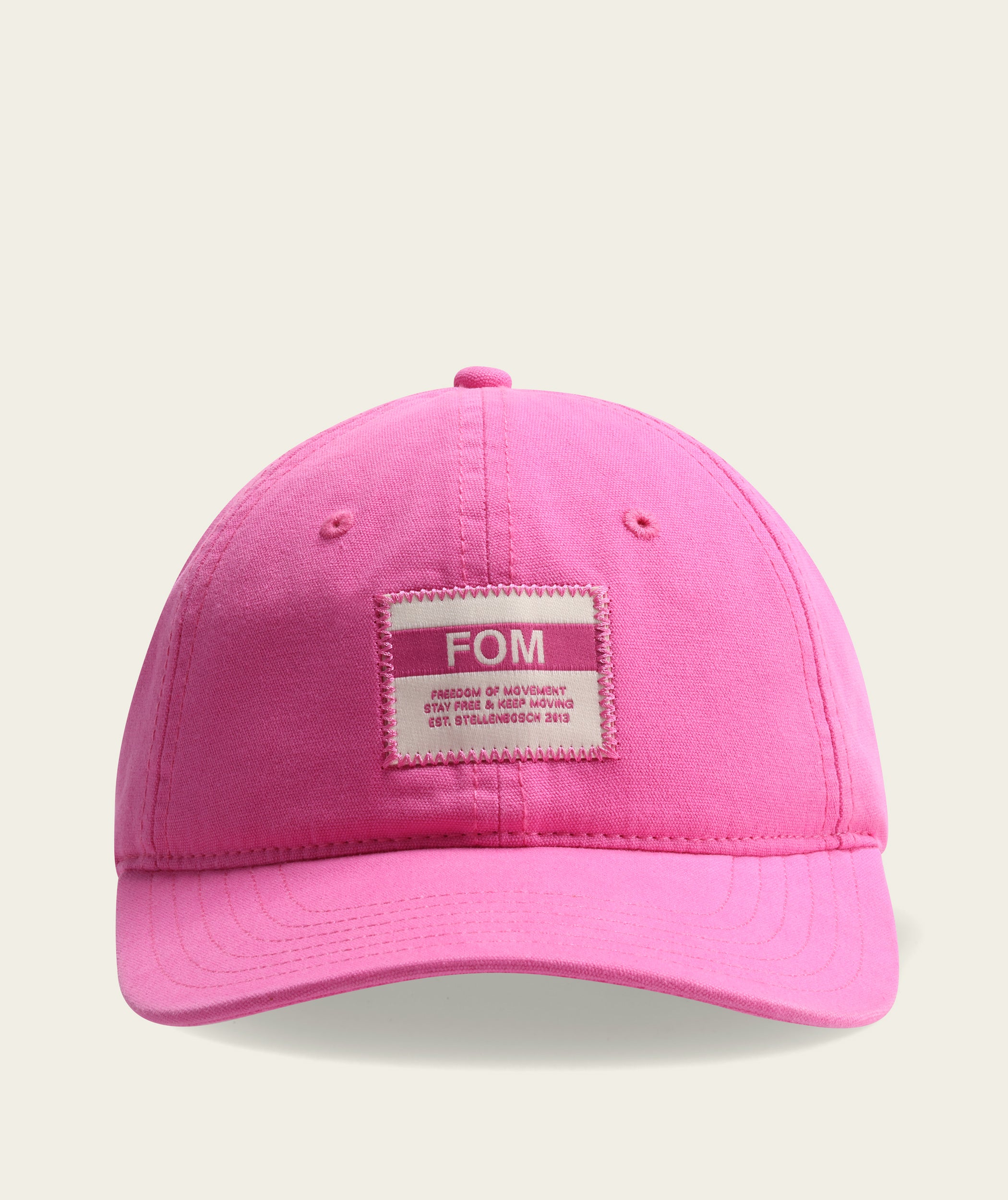 6 Panel Cotton Canvas Cap - Washed Pink