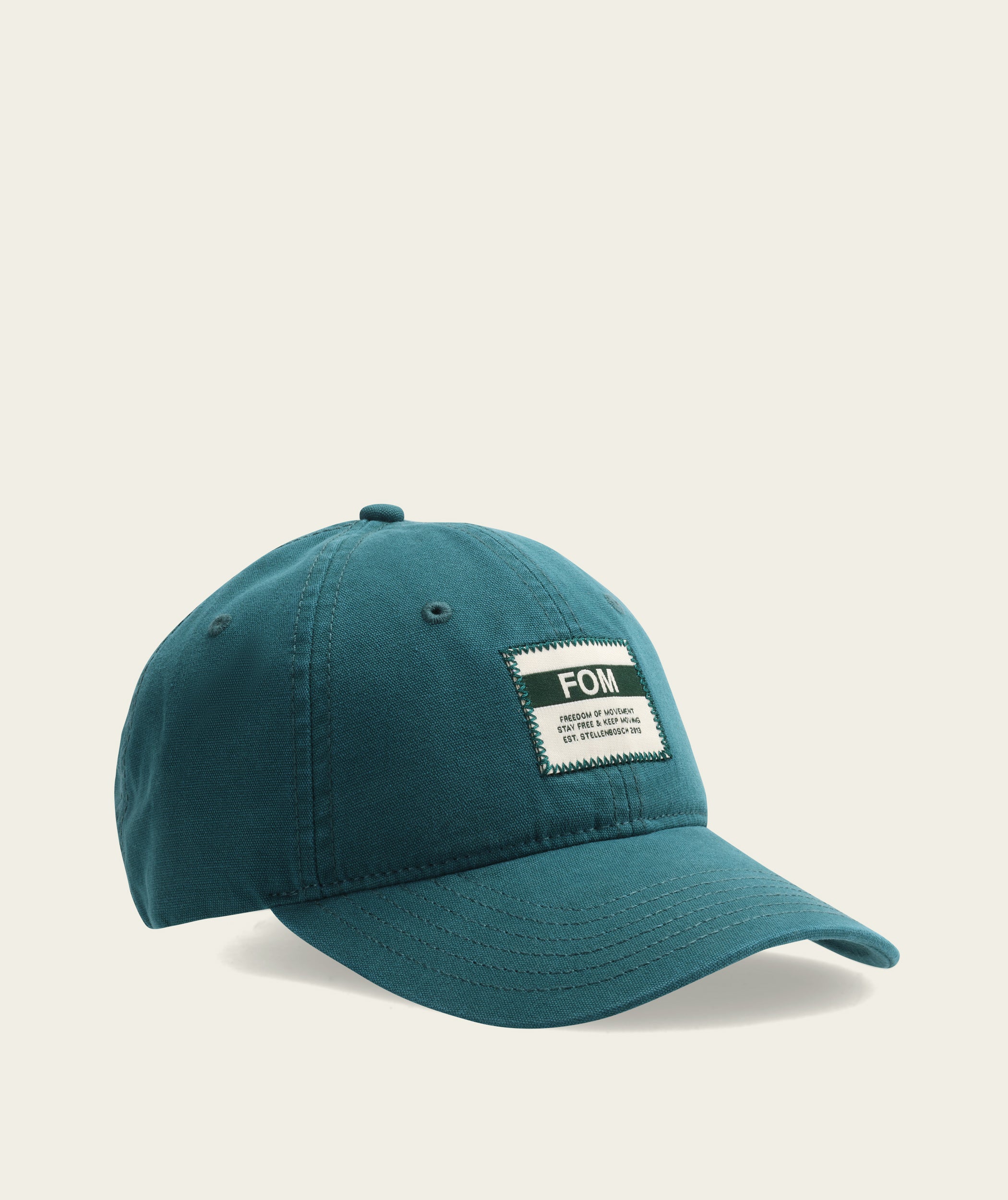 6 Panel Cotton Canvas Cap - Washed Bottle Green