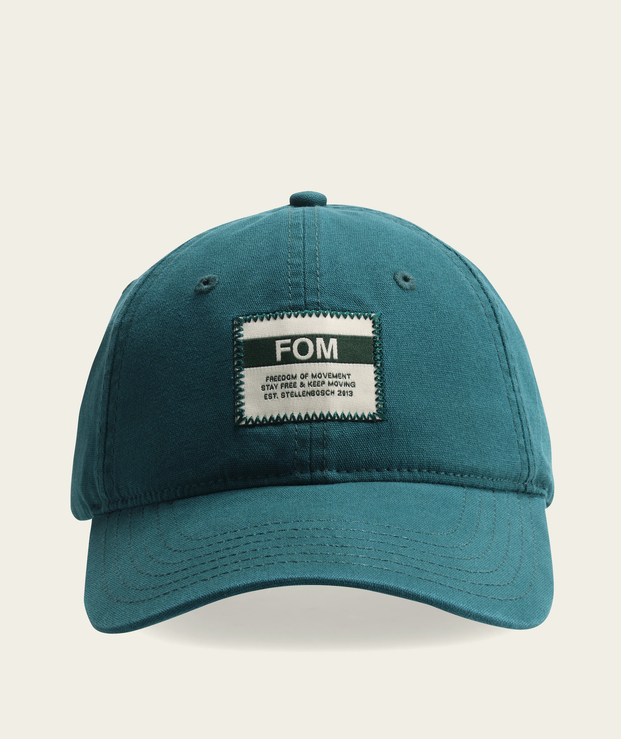 6 Panel Cotton Canvas Cap - Washed Bottle Green
