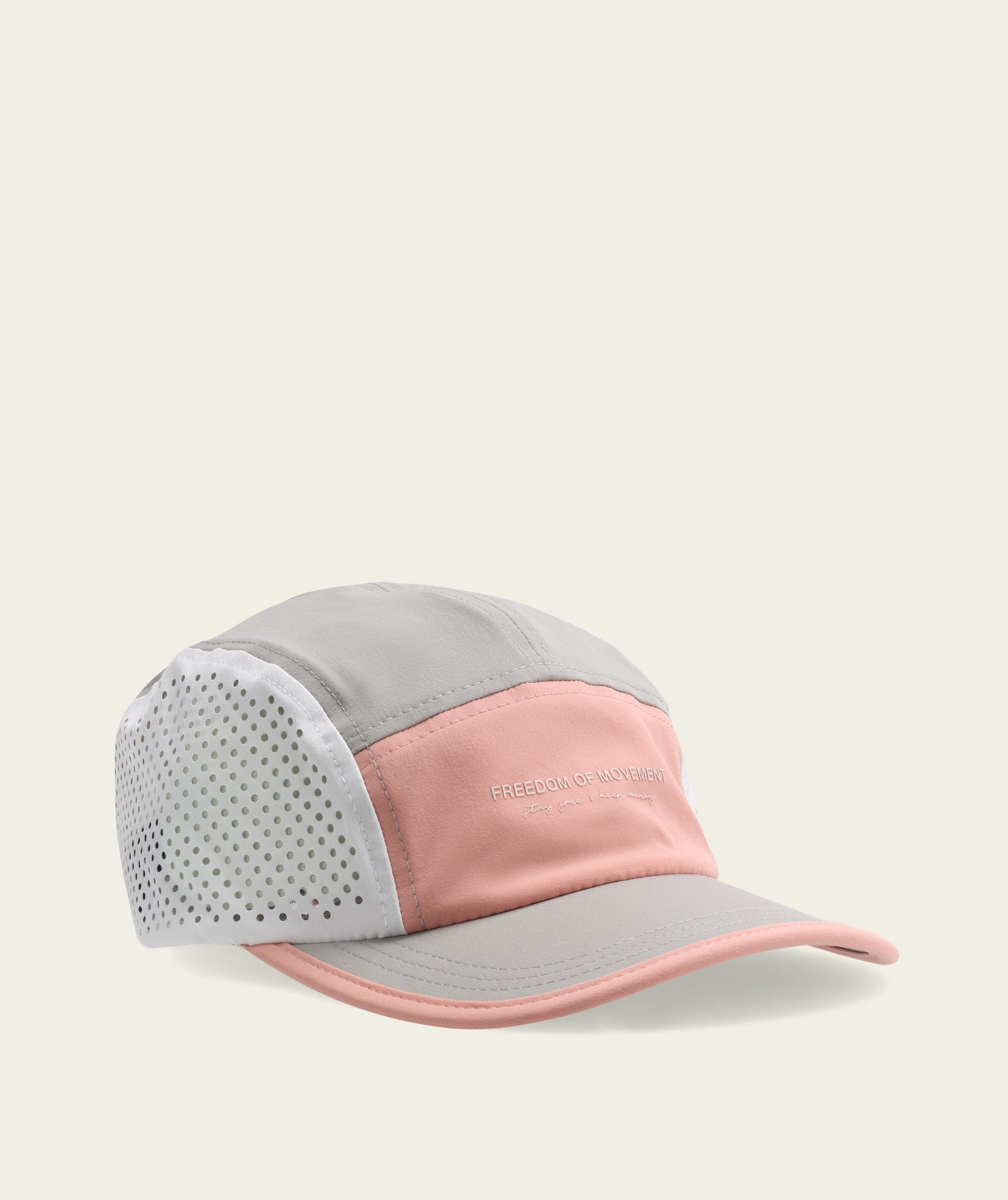 5 Panel Active Colourblock Cap - Pink/ Grey/ White