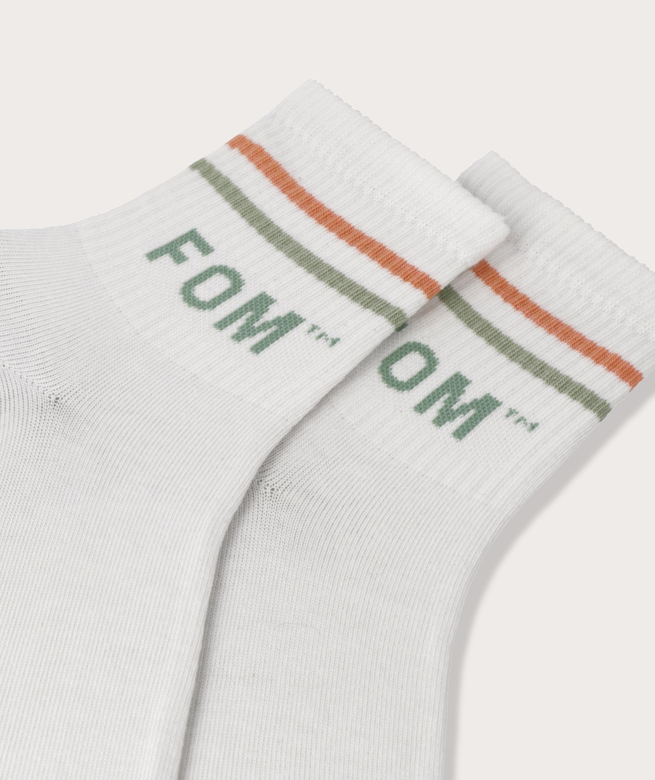 Socks FOM Active Beige/ Peach & Lime Stripes (Size 4-7)